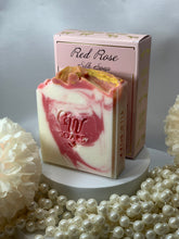 Load image into Gallery viewer, Red Rose Silk Soap (New)