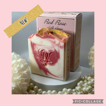 Load image into Gallery viewer, Red Rose Silk Soap (New)