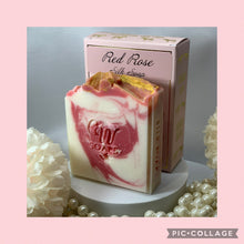 Load image into Gallery viewer, Red Rose Silk Soap (Sicilian lemon, Rose, Musk)