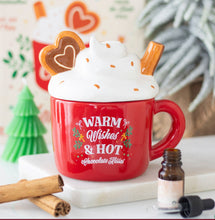 Load image into Gallery viewer, Cup of hot chocolate red ceramic Wax Melter