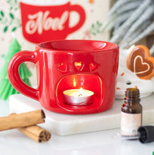 Load image into Gallery viewer, Cup of hot chocolate red ceramic Wax Melter