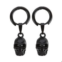 Load image into Gallery viewer, Goth style skull earrings