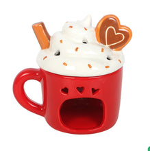 Load image into Gallery viewer, Cup of hot chocolate red ceramic Wax Melter