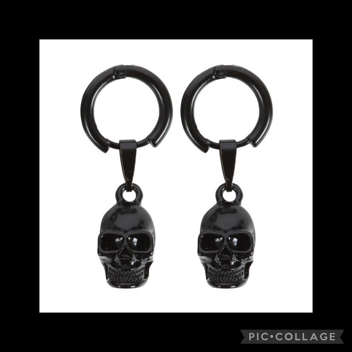 Goth style skull earrings