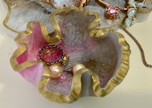 Load image into Gallery viewer, Unique Resin Pink &amp; Gold Jewellery Bowl