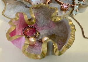 Unique Resin Pink & Gold Jewellery Bowl