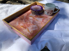 Load image into Gallery viewer, Large Pink and Rose Gold coloured Serving Tray