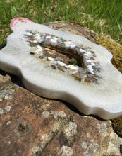 Load image into Gallery viewer, Geode Resin Art Piece/ Jewellery Drape/ Table Centre Piece