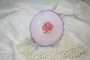 Pink Drinks Coasters Gift Set (4)with a hidden pearl in each coaster