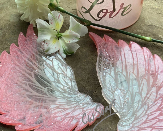 Angel Wings Coaster Set (2) Pink