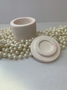 Pink & White Terrazzo desk top trinket pot. Matching trinket bowl available.