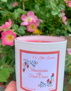 Strawberries & Whipped Cream Candle - Reduced to clear