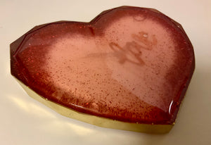 Red Love Heart shaped Resin Drinks/Candle Coasters