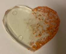 Load image into Gallery viewer, Bronze and clear leaf effect Love Heart shaped Resin Drinks/Candle Coasters
