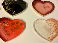 Load image into Gallery viewer, Red Love Heart shaped Resin Drinks/Candle Coasters